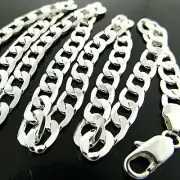 Necklace Pendant Chain Genuine Real 925 Sterling Silver Filled Solid Curb Design