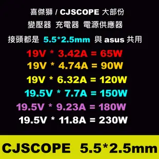 5.5mm 喜傑獅 90W CJSCOPE 充電器 Z-530 RX-350 RX-356 QX-350 SX-750