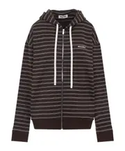 hooded zip-up sweatshirt S,XS Black
