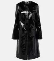 [Toteme] Toteme Croc-effect embossed leather coat AU 10 black