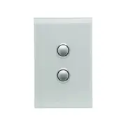 Clipsal Saturn Series Switch 2 Push Button 4000 Series Including Saturn Horizontal Ocean Mist - 4062PB-OM