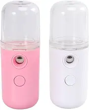 Beatifufu Face Mist Sprayer 2pcs 30ml Portable Humidifier Mini Facial Spray for Deep Skin Penetration White
