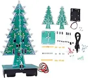 QANYEGN 3D LED Christmas Tree, Electronic Christmas Tree with Lights, PCB Light Board Christmas Tree for Festive Holiday Decorations (3 Colors, Without Battery)