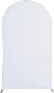 Arch Backdrop Cover 25.6x51.9in Solid Color Elastic White Background Arch Cover Backdrop for Wedding Party Ceremony Banquet, No Frame, Medium