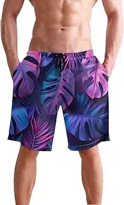 [XYMZR] Neon Palm Tree Men's Swim Trunks Quick-Dry Bathing Suit Swimming Board Shorts S