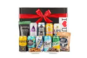 Valentine's Beer Hamper - 9 Craft Beer with Snacks and I love you Chocolate bar