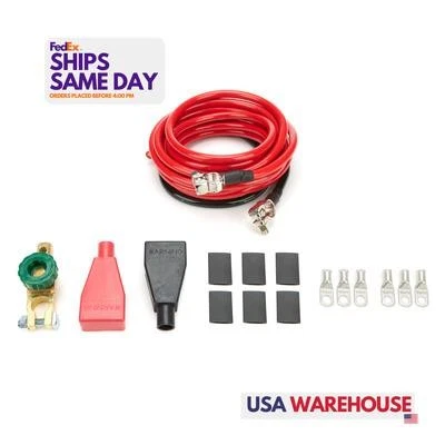 Quickcar 57-005, Kit Battery Cable Kit 4 Ga. 15Ft Red & 2Ft Black Performance Pa
