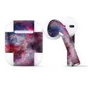 Skins Wraps compatible for Apple Airpods red pink blue galaxy cosmic