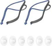 [HOMIJIABRO] Airfit P10 CPAP Headgear Strap, CPAP Headgear Replacements Compatible with Air fit P10 Nasal Pillow Mask, Included 2 Super Elastic Straps and 6 Adjustment Clips, 2-Pack