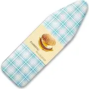BNDX Ironing Board Cover, 15" x 54" Standard Size Thick Padding with 2" Elastic, Stain Resistant & Durable Scorch, 2 Click Buckles for Smooth Iron and Easy Installation Aqua Plaid