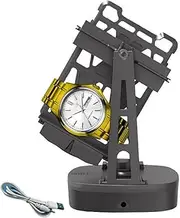 [TOMVAES] Double Watch Winder for Automatic Watches, Support Single and Double Watch Spinner, Self Winding Turner,Rotating Device for Men's and Women's Watches (Black)