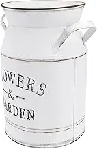 FOMIYES 1pc Retro Flower Vase Metal Kettle Desktop Flower Arrangement Ornament Vintage White Letters Pattern for Office and Home Decor