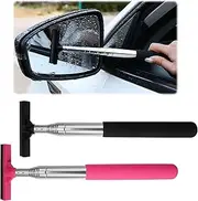 Pack of 2 Professional Car Window Squeegee, Retractable Side Mirror Wiper, Windscreen Squeegee, Car Wing Mirror Puller, Expansion Length Up to 98 cm, for Mirror Glass, Rainwater, Mist