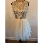 Red Clover Gold Sequin Low Back Dress Size Large