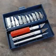 17pc Hobby Knife Razor Blade Set Kit w Case Cutter Tool Exacto Precision Cutting