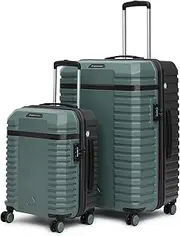 [uppercase] Blaze (S+L) Set of 2 8-Wheel Trolley Luggage, Durable Suitcase with Combination Lock, Inbuilt Laundry Compartment Suitcase for Unisex, 2000 Days Warranty, Green, S+L, Luggage
