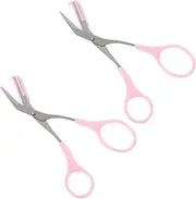 2pcs Eyebrow Grooming Scissors with Comb Lightweight Facial Hair Trimmer for Precise Eyelash and Eyebrow Styling Travel Friendly Beauty Kit Essential
