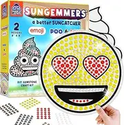 SunGemmers DIY Gemstone Craft Kit – Emoji Poo & Love Designs - Arts and Crafts for Kids Ages 6-12 Girls & Boys - Suncatcher Kit for Girls Birthday Gifts, Summer Toys, Window Diamond Art