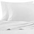 Solid 4-Piece White Percale Cotton Queen Sheet Set