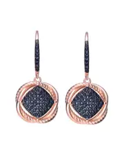 Genevive 14K Rose Gold Vermeil CZ Round Drop Earrings