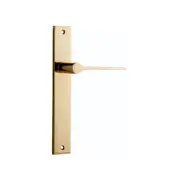 Iver Como Lever Handle on Rectangular Backplate Polished Brass