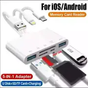 For IOS To SD TF Memory Card Reader Adapter With Charging Port for IPhone IPad