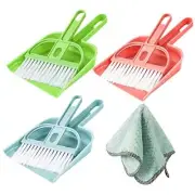 3 Pack Mini Hand Broom and Dustpan Set Small Dust Pans with Brush Set