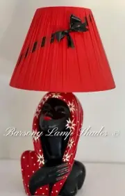 LARGE SIZE “BUCKET SHAPED” PLASTIC RIBBON RED LAMPSHADE for BARSONY LADY LAMP