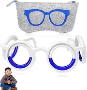 Motion Sickness Glasses, Lightweight Portable Travel Sickness Relief Glasses, Motion Sickness Smart Glasses, Foldable Raised Sea Sickness Glasses, No Lens Liquid Glasses for Adults and Kids