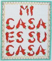 Chili Mi Casa Es Su Casa Hand Painted Needlepoint Canvas