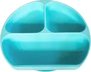 Bebe Bites - Suction Plates for Babies & Toddlers, Food Grade Silicone Divided Plates, BPA Free, Microwave & Dishwasher Safe, Self Feeding, Baby Led Weaning (Blue)