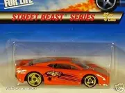 Mattel Hot Wheels 1997 1:64 Scale Street Beast Series Orange Jaguar XJ220 Die Cast Car 2/4