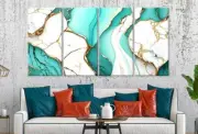 White Gold Marble Art 3 & 4 Panels Australian Made Wall Canvas High Quality