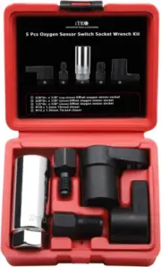 5 Pcs Automotive Oxygen Sensor Socket Wrench Removal Tool and Thread Chaser Set