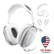 Silicone Case Cover for AirPods Max - Clear TPU Cups and Headband Cover - White