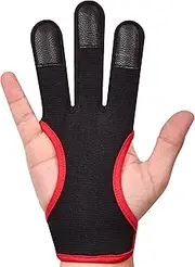 DMoose Archery Glove for Men Women, Three Finger Design, Finger Protection Shooting Hunting Targeting Bow Tab Gear Accessories, 4-Way and Leather Material Non-Slip Padded Guard Improve Grip Stability