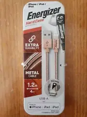 Energiser Extra Durability Metal Cable USB A to Lightning Brand New Rose