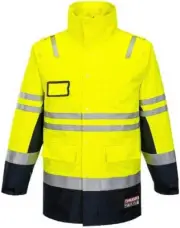 Mens Flame Resistant Fire Jacket, Yellow/Navy, 4X-Large