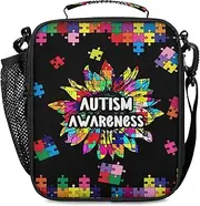 Lunch Box for Boys Girls - Reusable Insulated Lunch Bags for Kids - Autism Awareness Sunflower Large Capacity Cooler Back to School Lunch Thermal Meal Tote Kit