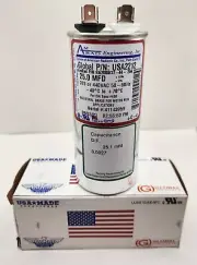 AmRad Round Run Capacitor 25 MFD 370/440 VAC USA2212