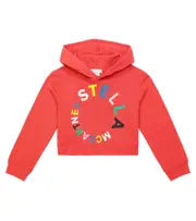 [Stella McCartney Kids] Stella McCartney Kids Logo printed cotton jersey hoodie Y 4 red