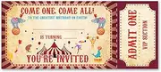 Carnival Birthday Party Invitations 20 Pack Come One Come All Circus Carnival Ticket Invitations with Envelopes Invites Cards for Birthday Party