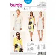 BURDA Sewing Pattern 6773 Misses Dress & Short Jacket in 2 Styles: Sizes 8 - 18