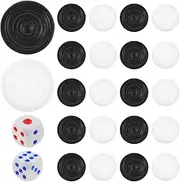 Zerodeko 1set Plastic Chess Pieces of Lightweight Replacement Pieces for Checkers and Chess Games for Learning and Easy Storage Compatible Board Games