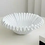 LALASTAR Fruit Bowl for Kitchen Counter, Large Decorative Bowl, Key Bowl for Entryway Table, Ceramic Centerpiece Bowl for Modern Home Decor, Kitchen Decor, 10", White