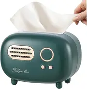 Retro Tissue Box Radio Shape Tissue Box Non-Slip Cover Vintage Square Cover Small Dispenser Creative Holder for Home, Car, Hotel, Retro, B