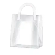 Transparent PVC Handheld Bags Transparent Gift Bag Handle Candy Containers Gifts White
