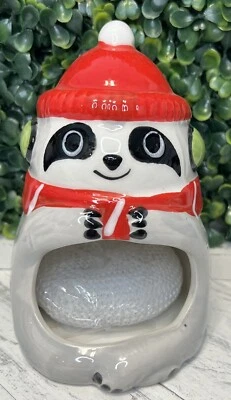 Christmas Holiday Sloth Scarf Scrubby Sponge Holder 6" NEW