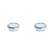 2PK Wiltshire Reusable Round Glass Airtight Leak-Proof Storage Container 600ml