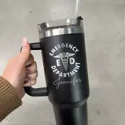 Emergency Department Nurse 40oz Tumbler, Custom ER Nurse Tumbler With Handle